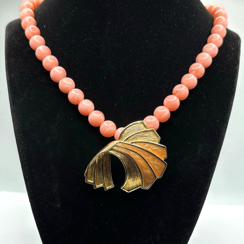 Vintage Pink Beaded Avon Necklace